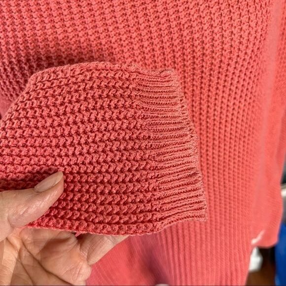 Hollister Scoop Neck Cotton Blend Orange Sweater-Small - Picture 3 of 10